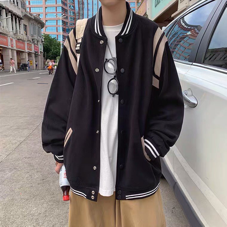 Áo khoác bomber unisex chất dạ ép lì siêu dày - Áo khoác bóng chày năng động chất dạ dày dặn 2 lớp có lót dù bên trong