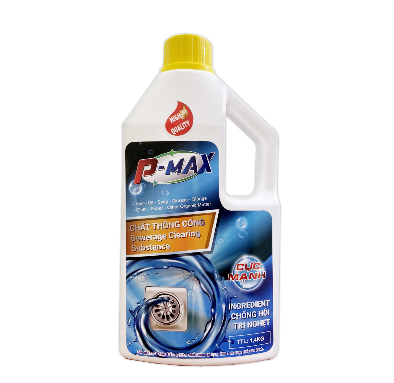Nước thông cống cực mạnh P-MAX 1,4kg - 5 phút thông thoáng-xử lý mùi hôi hiệu quả