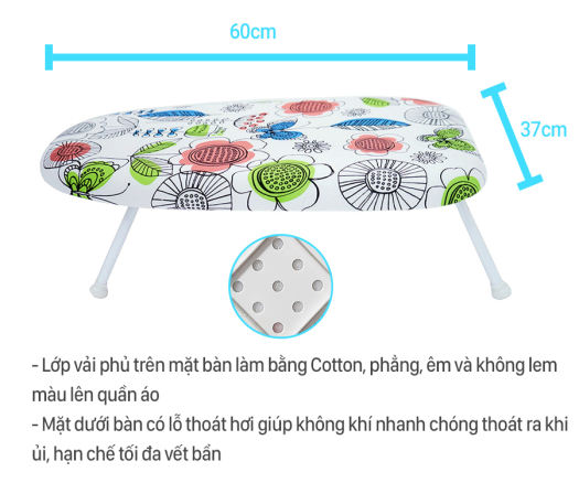 Bàn để ủi quần áo lock&lock chân thấp