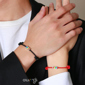 Vòng tay đôi chram trụ màu cầu vồng