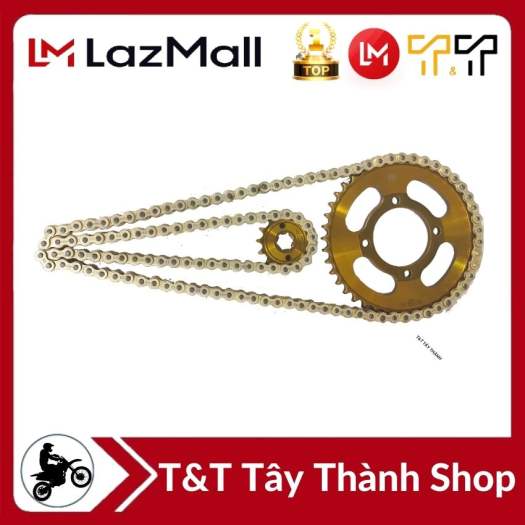 Nhông sên dĩa Yaz / Exciter 135, màu vàng, thông số 42T-14T, chất liệu thép SCM cao cấp, xuất xứ Thái Lan, bảo hành 6 tháng - T&T Tây Thành Shop chuyên nsd yaz