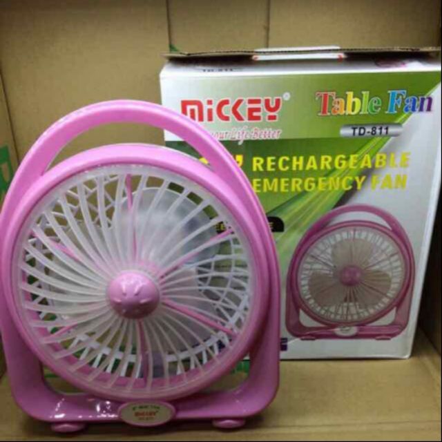 Quạt Sạc Tích Điện Mickey TD-811 - Quạt Mini sạc điện Mickey - dùng cho bệnh viện, mất điện