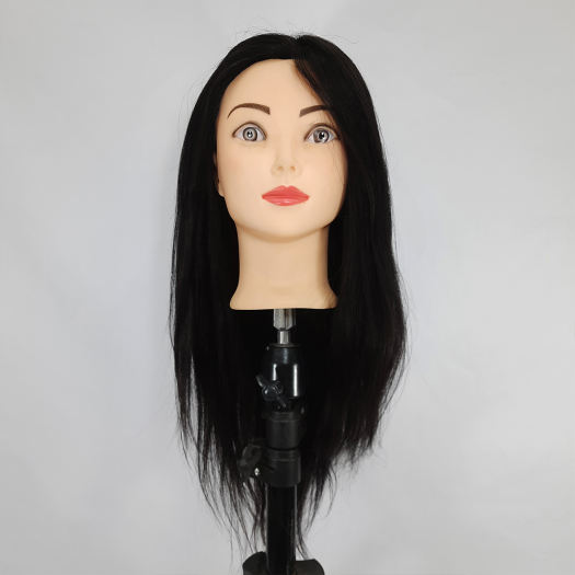 Đầu manocanh Tóc thật , tóc dài 60cm, màu đen, học làm tóc , Đầu canh chịu nhiệt tốt