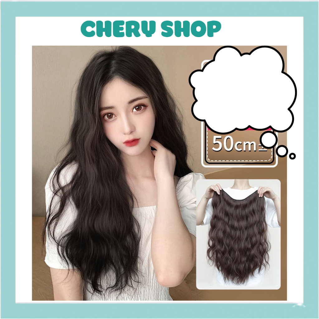 Tóc giả kẹp xoăn dợn sóng tự nhiên làm bằng sợi tơ cao cấp mã A13
