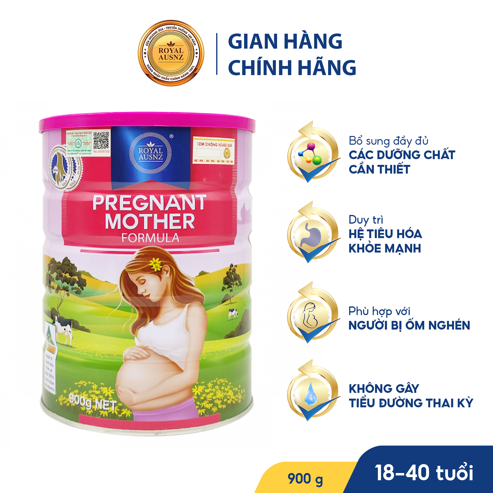 Sữa Bầu Lon 900g - Sữa Bột Hoàng Gia Pregnant Mother Formula Dành Cho Phụ Nữ Mang Thai Royal AUSNZ 900g