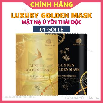 1 Gói Lẻ Mặt Nạ Ủ Yến Thải Độc Hút Chì Cấy Trắng LUXURY GOLDEN MASK MAGIC SKIN