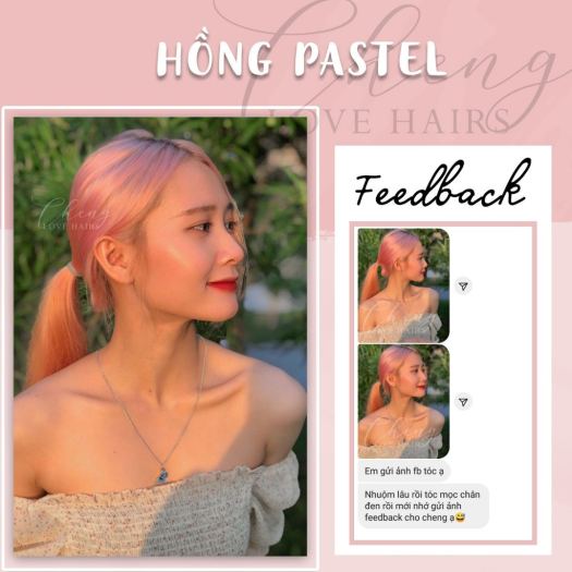 Thuốc Nhuộm Tóc Màu HỒNG PASTEL Kèm Tẩy   Chenglovehair Chenglovehairs