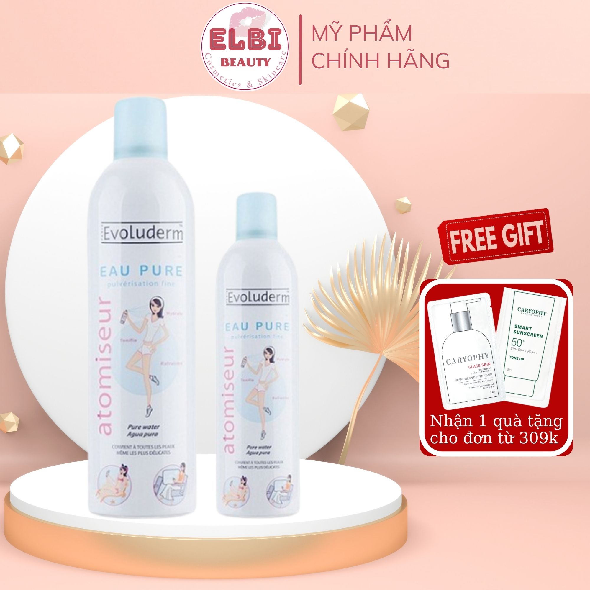 Xịt Khoáng Cấp Nước Evoluderm Tăng Cường Độ Ẩm, Làm Dịu Da Tổn Thương Evoluderm  Atomiseur Eau Pure