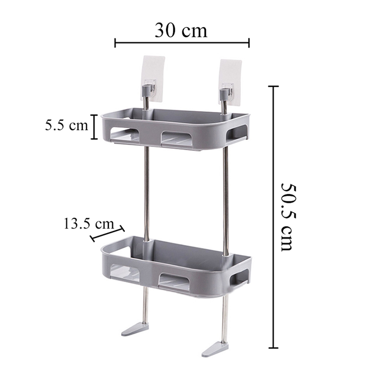 Kệ nhà tắm 2 tầng đa năng kệ để đồ phòng tắm 3 tầng  Kệ nhà vệ sinh dán tường tiện lợi - Hồng Kỳ Mar