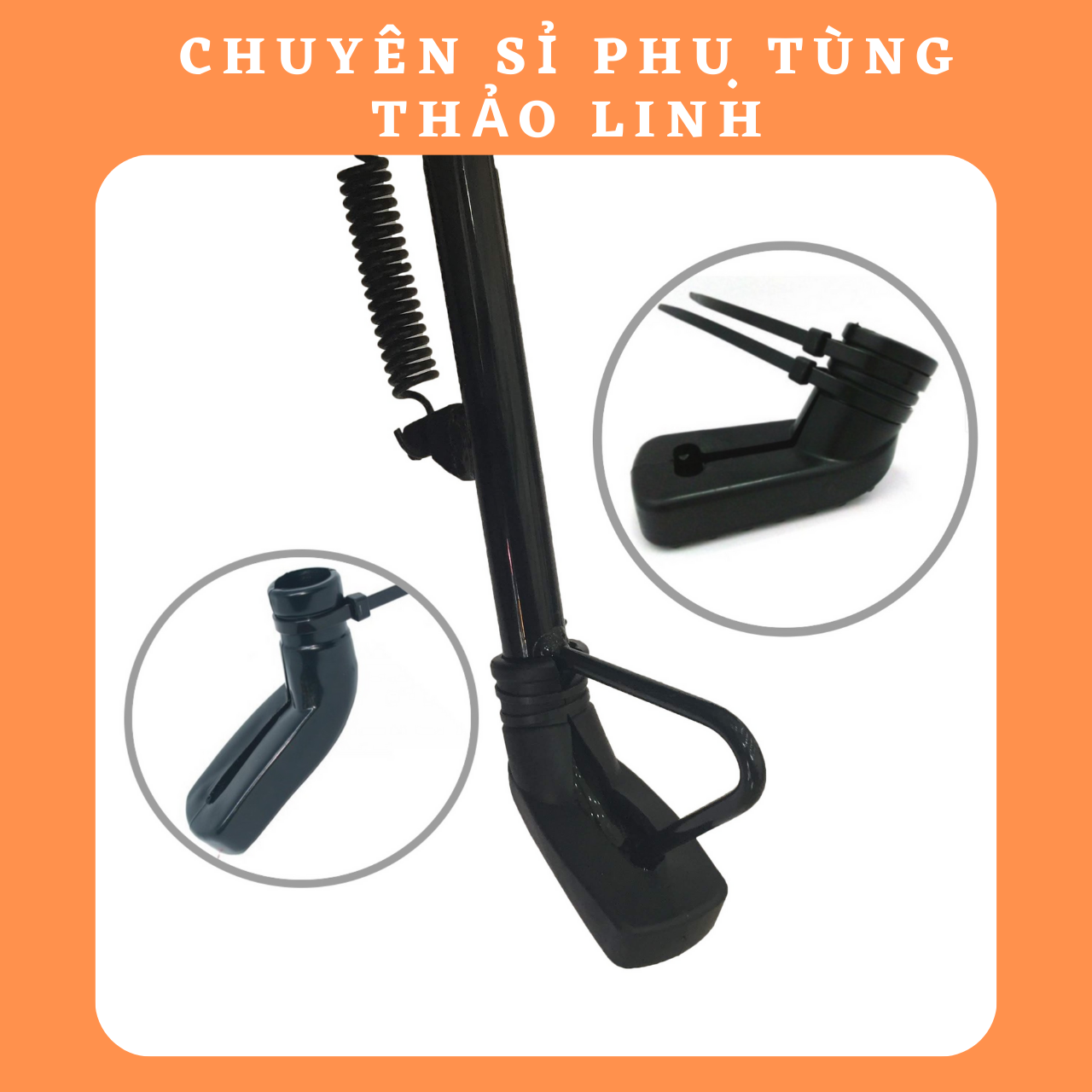 Cao su bọc chân chống xe máy kèm 2 dây rút chắc chắn