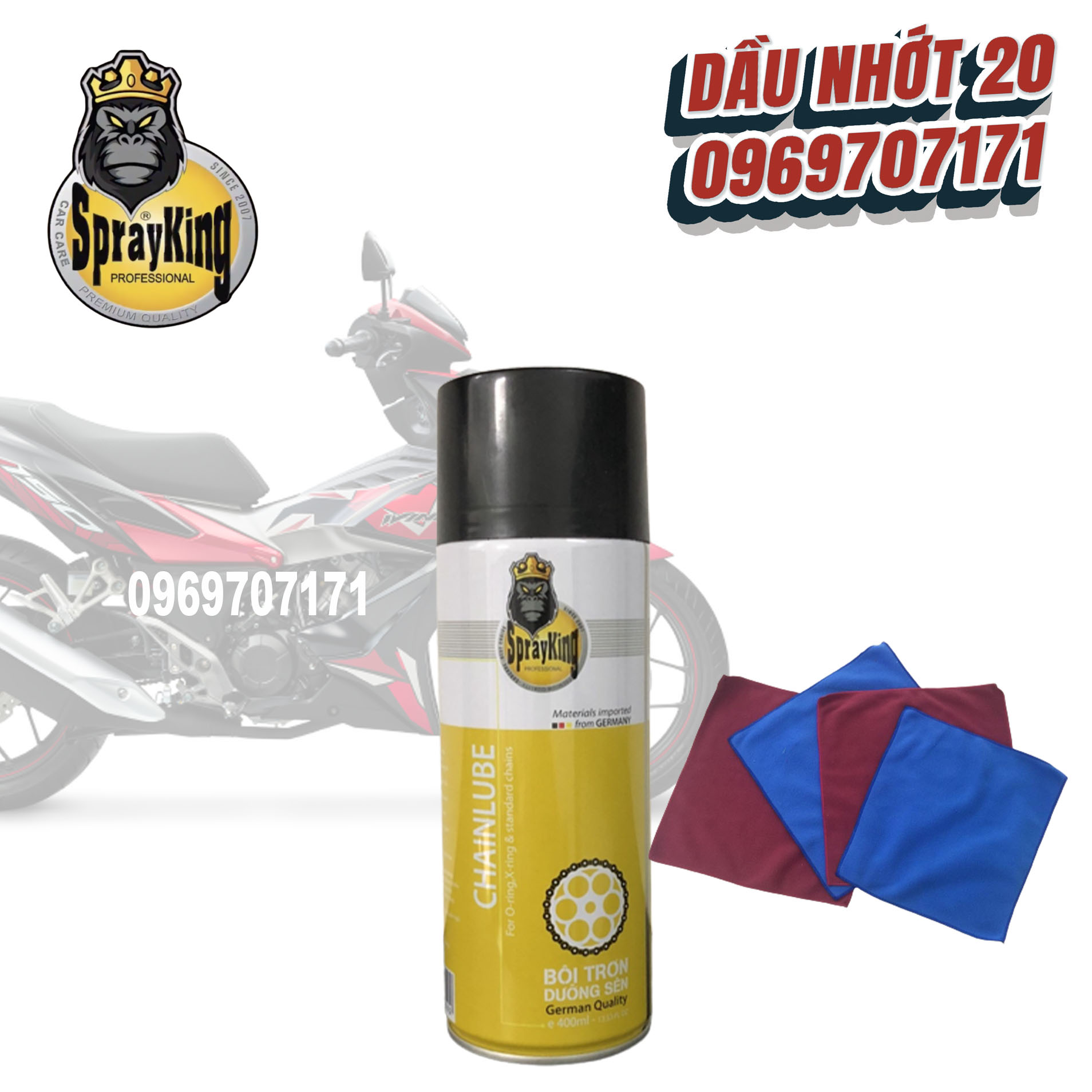 Chai xịt dưỡng sên bôi trơn sên xích Sprayking 400ml
