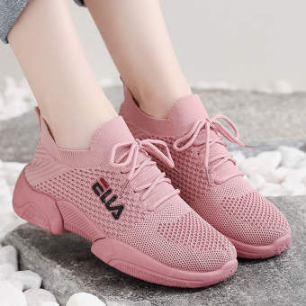 Echo Times Shoes Store  Giày thể thao dệt bay nữ 2023 kiểu giày mẹ thời trang mới giày lưới dày, mặt lưới thông gió giày nữ giày nữ