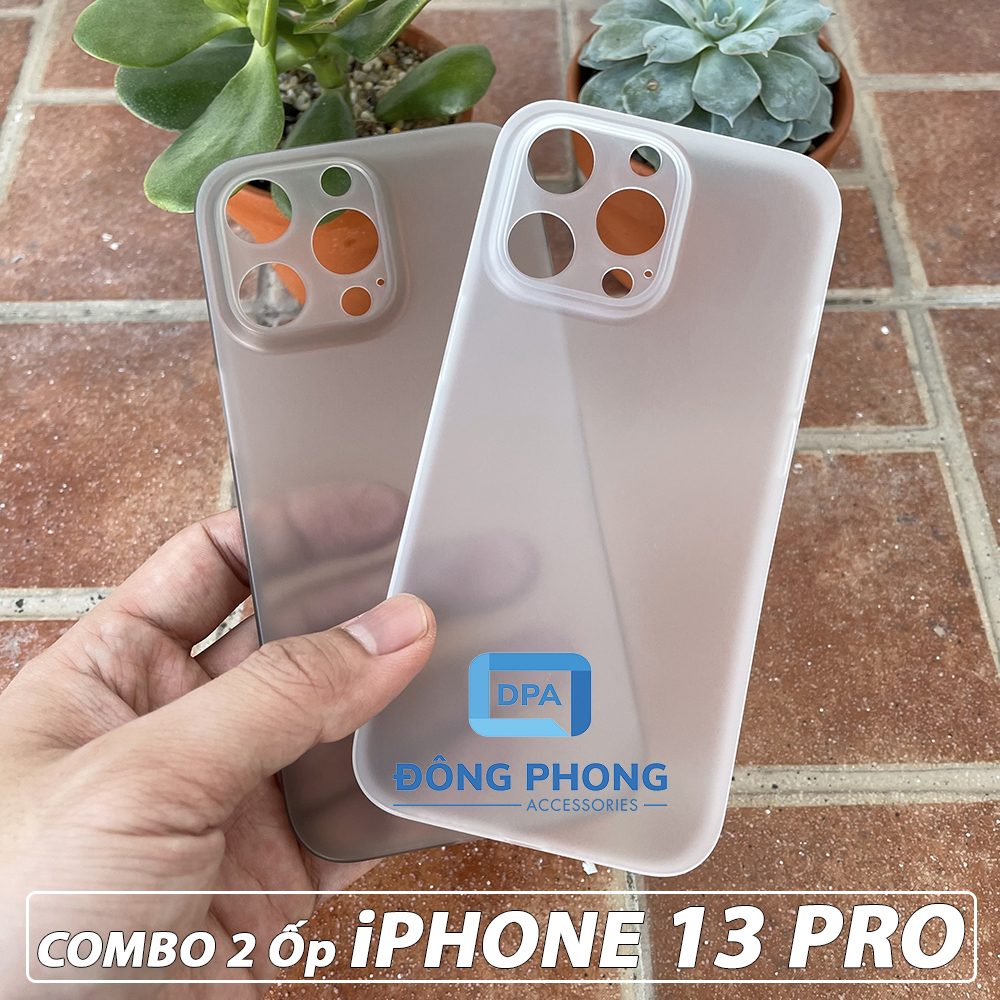 Combo 2 ốp lưng trong nhám unibody iphone 13 pro siêu mỏng