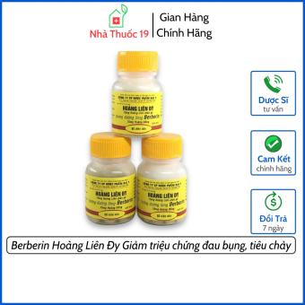 Berberin Hoàng Liên ĐY Giảm triệu chứng rối loạn tiêu hoá, đau bụng, tiêu chảy ( Lọ 80 Viên )