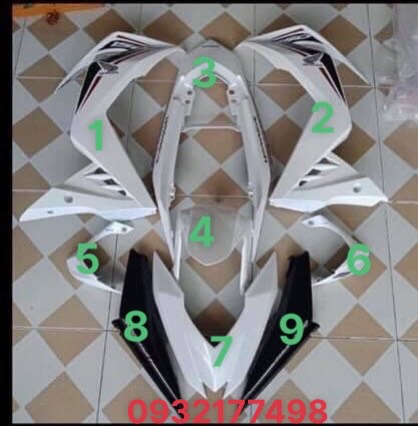 Dàn áo winner v1 trắng 2018 zin chính hãng honda