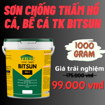 Sơn Chống Thấm Gốc Bitum TAIKO BITSUN No.1 - Chống Thấm Bể Cá Koi, Mái Nhà, Sân Thượng, Nhà Vệ Sinh, Logia