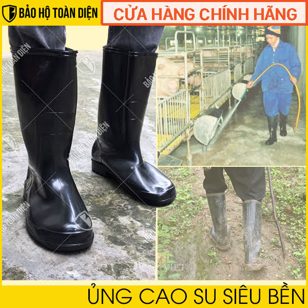 Ủng cao su TGP Đen đi mưa chất lượng cao giá rẻ | Ủng chống nước chống trượt màu đen