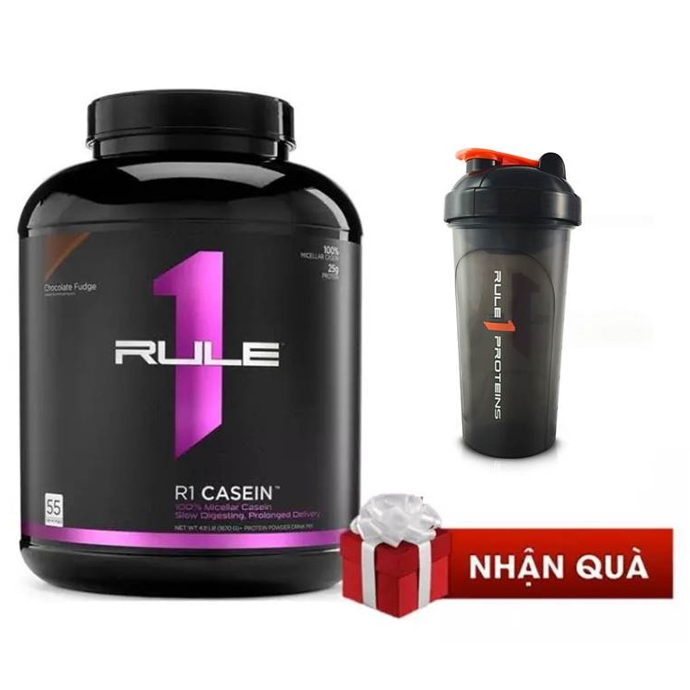 Rule 1 Casein 4lb - 55 servings - 1.8kg Tặng bình lắc Shaker