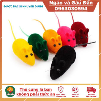 Chuột cao su chút chít đồ chơi cho chó mèo Ngáo Và Gâu Đần size 6cm