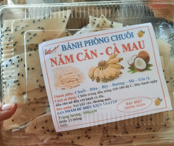 1kg bánh phồng chuối năm căn - cà mau