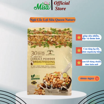 Ngũ Cốc Lợi Sữa Queen Nature Bịch 800GR,Bột Ngũ Cốc Cho Mẹ Sau Sinh  Lợi Sữa giúp sữa nhiều hơn, đặc hơn và thơm hơn cung cấp nhiều dưỡng chất giúp con tăng kg,ngủ côc queen nature-Misa MB Care