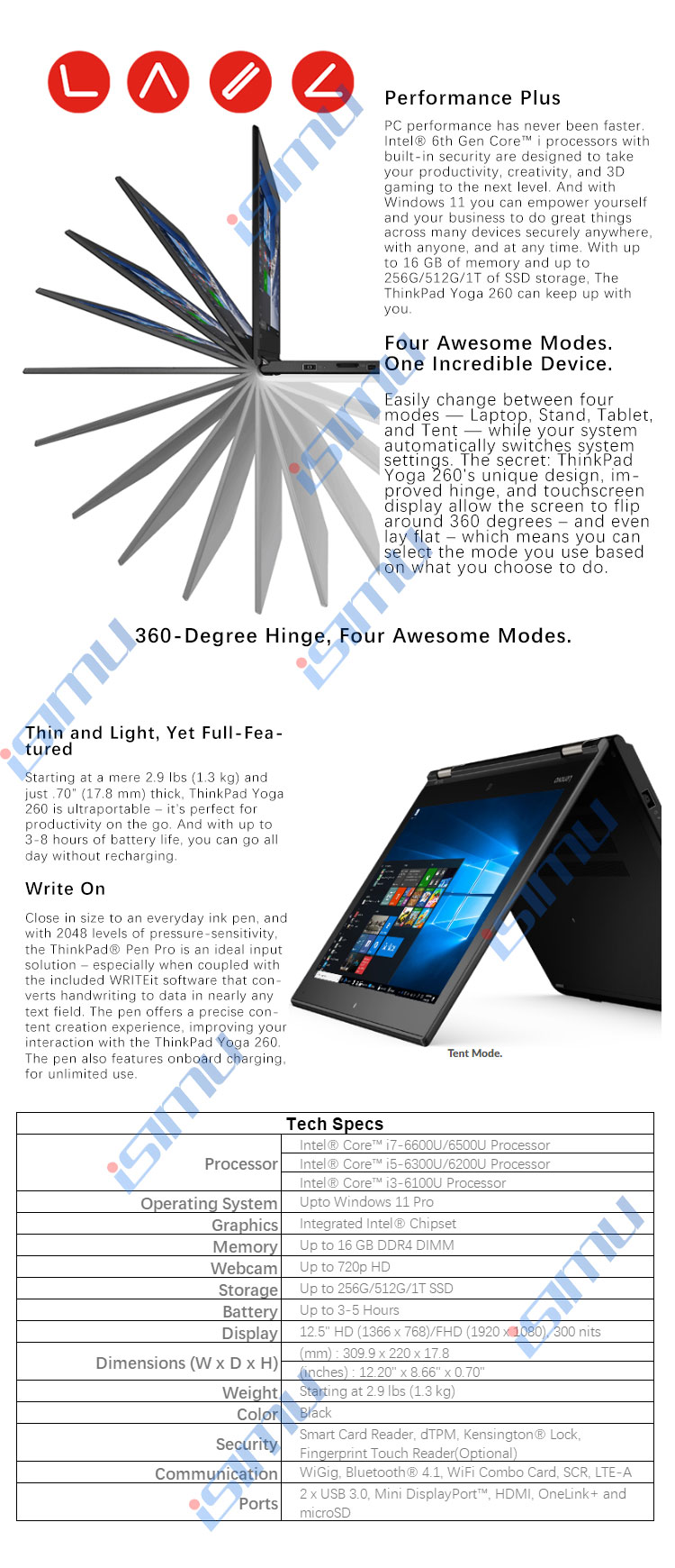 Lenovo [Brand New]ThinkPad Yoga 260 2-in-1 laptop Tablet computer