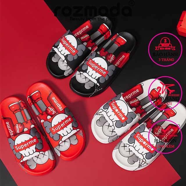 Dép đúc quai ngang cao su nam nữ unisex Supreme cao cấp