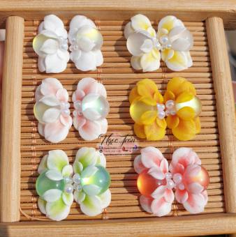 Hoa bột nổi - hoa ôm đá mắt mèo đính móng 12HA