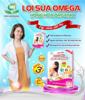 Bột ngũ cốc lợi sữa omega 3 - Hong hoa organic 45goi*18gr