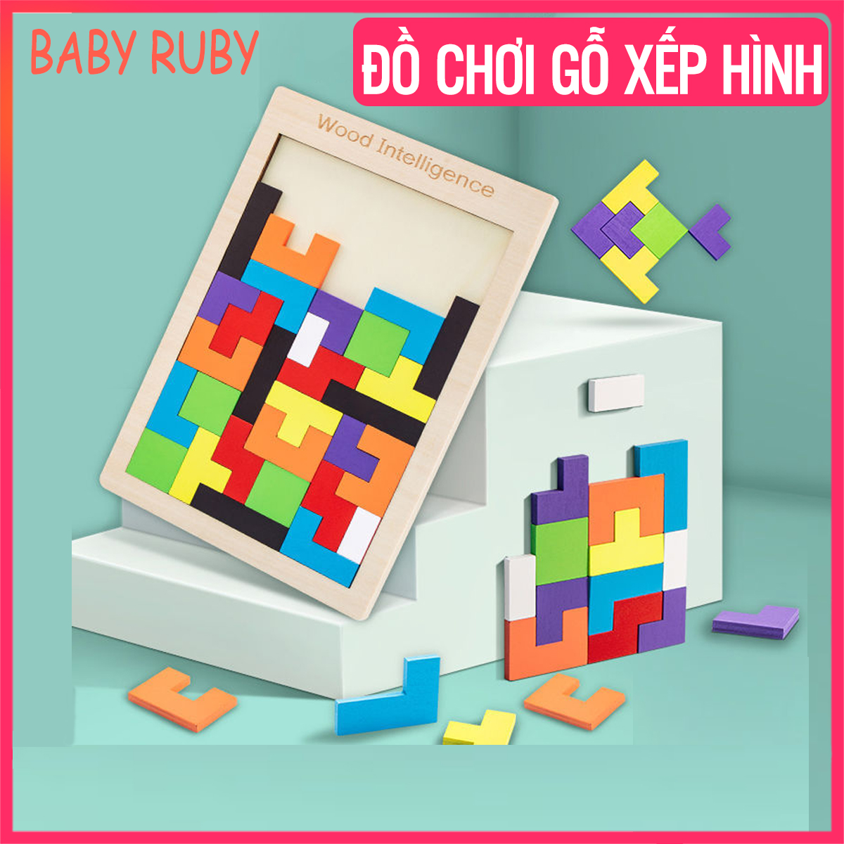 Đồ Chơi Ghép Hình Gỗ - Kích Thước 27x20cm - Đồ chơi gỗ xếp hình, Đồ chơi gỗ thông minh, đồ chơi gỗ xếp gạch, đồ chơi ghép hình