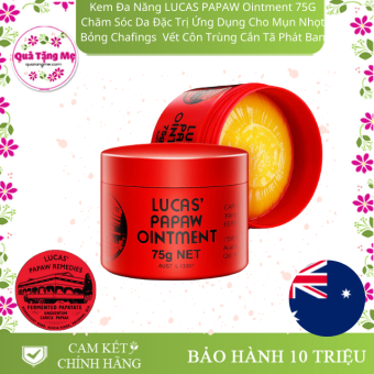 Kem Đa Năng LUCAS PAPAW Ointment 75G Chăm Sóc  Mụn Nhọt Bỏng Vết Côn Trùng Cắn Tã Phát Ban