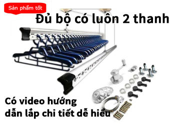 Bộ giàn phơi đồ thông minh, đủ bộ có thanh
