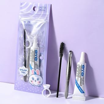 Set 4 dụng cụ gắn mi giả gồm keo dán mi giả + vòng nhẫn chuyên dụng+nhíp+cọ chải mi - ALLIN