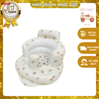 Ghế Hơi Tập Ngồi Cho Bé Ghế Ngồi Ăn Dặm Bơm Hơi Tự Động Chống Ngã Cao Cấp Phong Cách Hàn Quốc