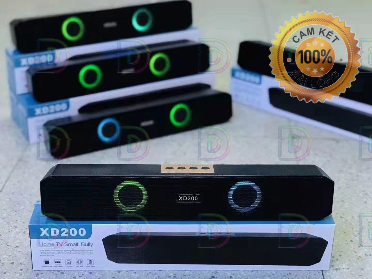 Loa Soundbar XD200 tích hợp LED đổi màu , Loa ti vi, vi tính bluetooth 5.0 . Âm thanh nổi Hifi 4D, Có jack cắm 3.5mm âm thanh hay. Loa nghe nhạc, xem phim để bàn