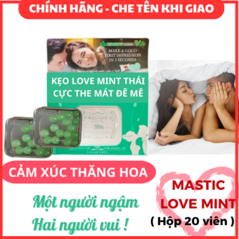 Kẹo bạc hà the DENTISTE MASTIC LOVE MINT Thái Lan cao cấp (hộp 20 viên) - hàng chính hãng ( kẹo ngậm lovemint thái lan the mát )