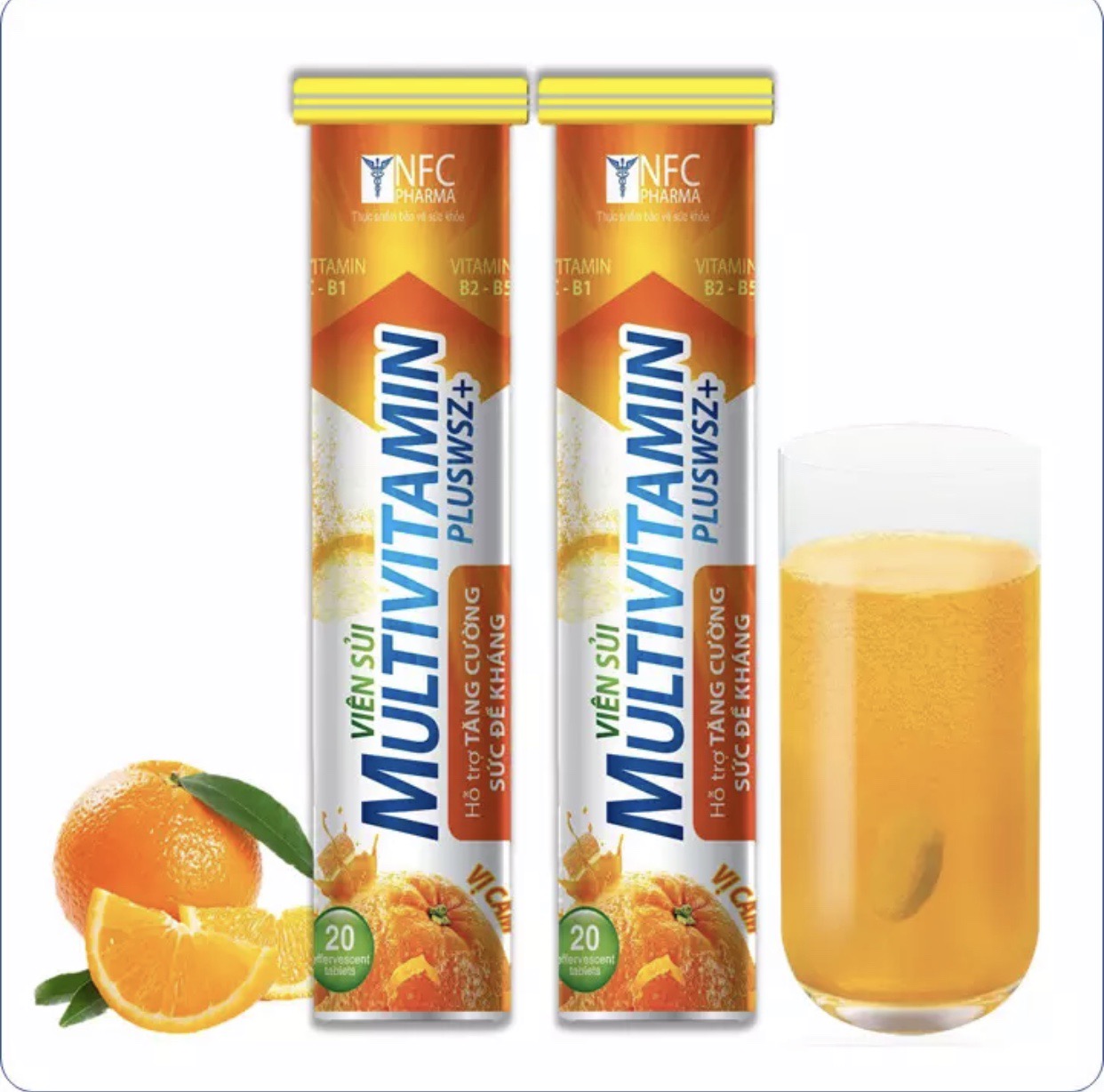 Combo 2 tuýp] Viên Sủi Multivitamin Pluswsz  - Bổ Sung Vitatrmin C Cho Cơ Thể , Tăng Cường Sức Đề Kháng,Tăng Cường Miễn Dịch, Phòng Chống Dịch Hiệu Quả, Tăng Sức Bền Thành Mạch-surii 4g