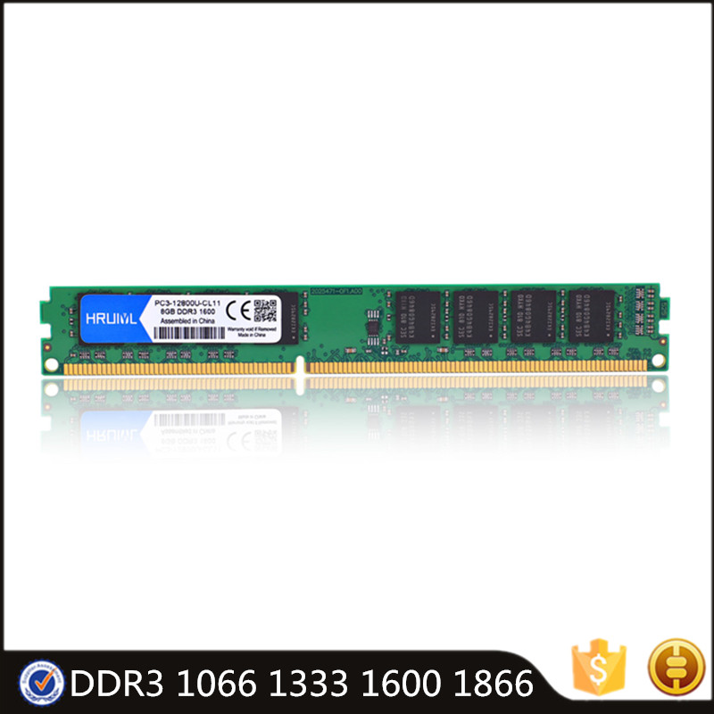 Hruiyl ram máy tính để bàn ddr3 pc-8500 pc-10600 pc- 12800 pc-14900 2gb 4gb 8gb mô-đun dimm bộ nhớ máy tính 1066mhz 1333mhz 1600mhz 1866mhz 240pin chip chính hãng cho máy tính để bàn