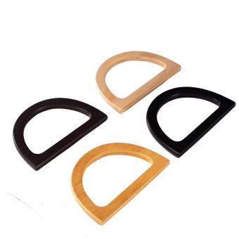 Quai gỗ chữ D mảnh gắn túi xách handmade có 4 màu