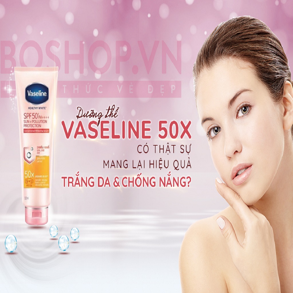 Sữa dưỡng thể trắng da body Vaseline 50x 320ml chính hãng
