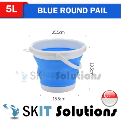 5L 10L 13L 15L Round Waterproof Foldable Pail with Cover or Without Cover, Collapsible Retractable Outdoor Water Pail Bucket Barrel TUB for Car Washing Fishing Toilet Cleaning, Portable Large Plastic Foot Leg Spa Bath Soak, Wash Bin Washtub Picnic Basket (1)