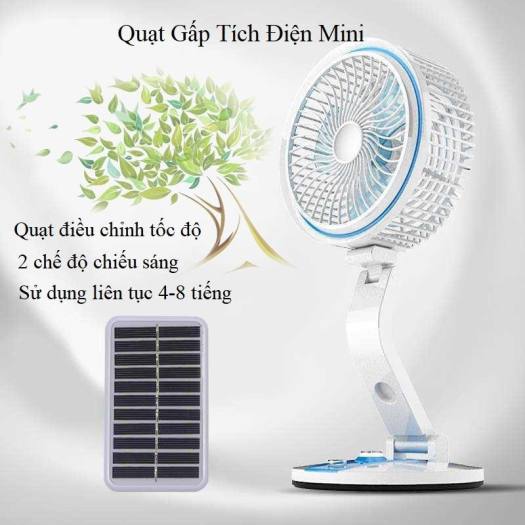 Quạt tích điện để bàn JH 2018- Có đèn Led tiện ích – Thời gian sử dụng lên tới 8h