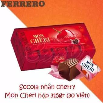 Socola rượu cherry Mon Cheri Liquor Chocolate của Ferrero Đức hộp 315gr 30viên