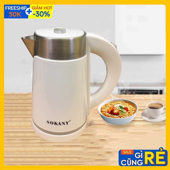 Ấm siêu tốc, ấm đun nước chính hãng Sokany dung tích 1L