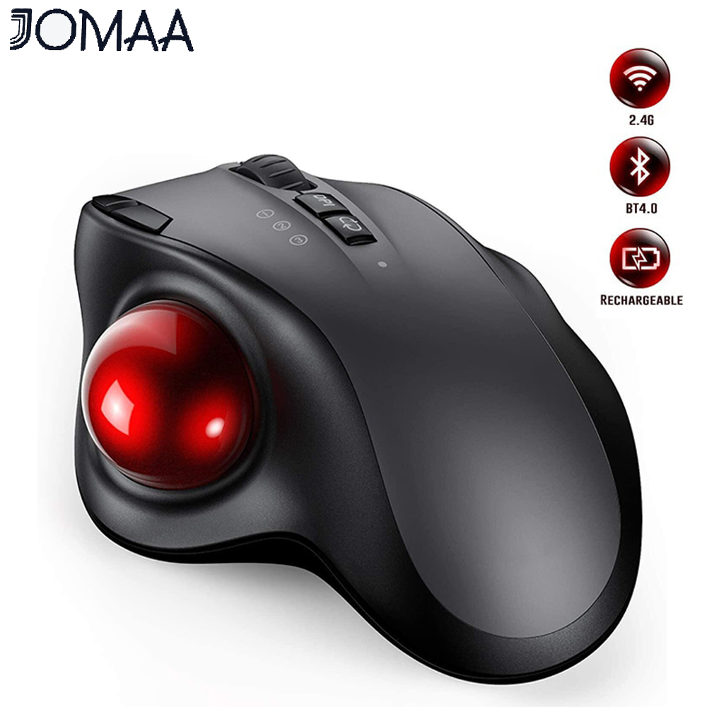 JOMAA Chuột Công Thái Học Chuột Bi Xoay Không Dây Chuột Bluetooth Chuột Dọc Chế Độ Kép 2400 DPI Có Thể Điều Chỉnh Kết Nối Đồng Thời Lên Đến 3 Thiết Bị Cho Máy Tính Xách Tay Máy Tính Bảng Mac Android Có Thể Sạc Lại