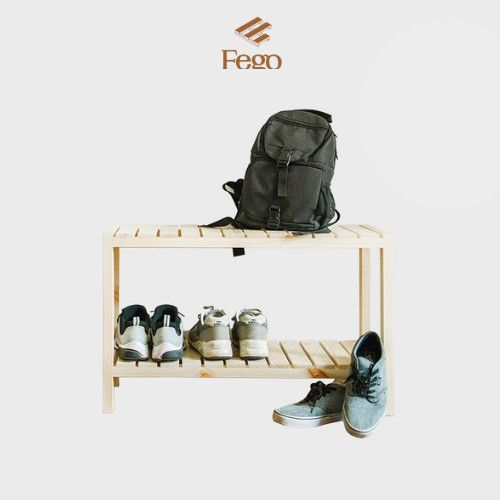 Kệ gỗ để giày dép 2 tầng/ Giá gỗ để lò vi sóng - Kệ để đồ trang trí Fego