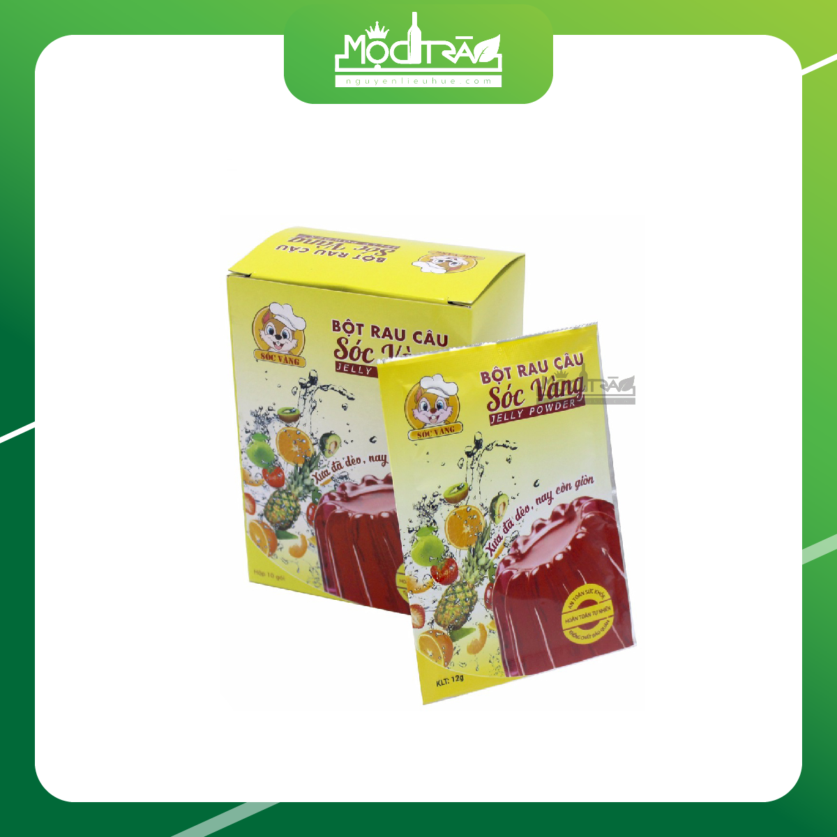 Bột rau câu dẻo giòn sóc vàng gói 12g