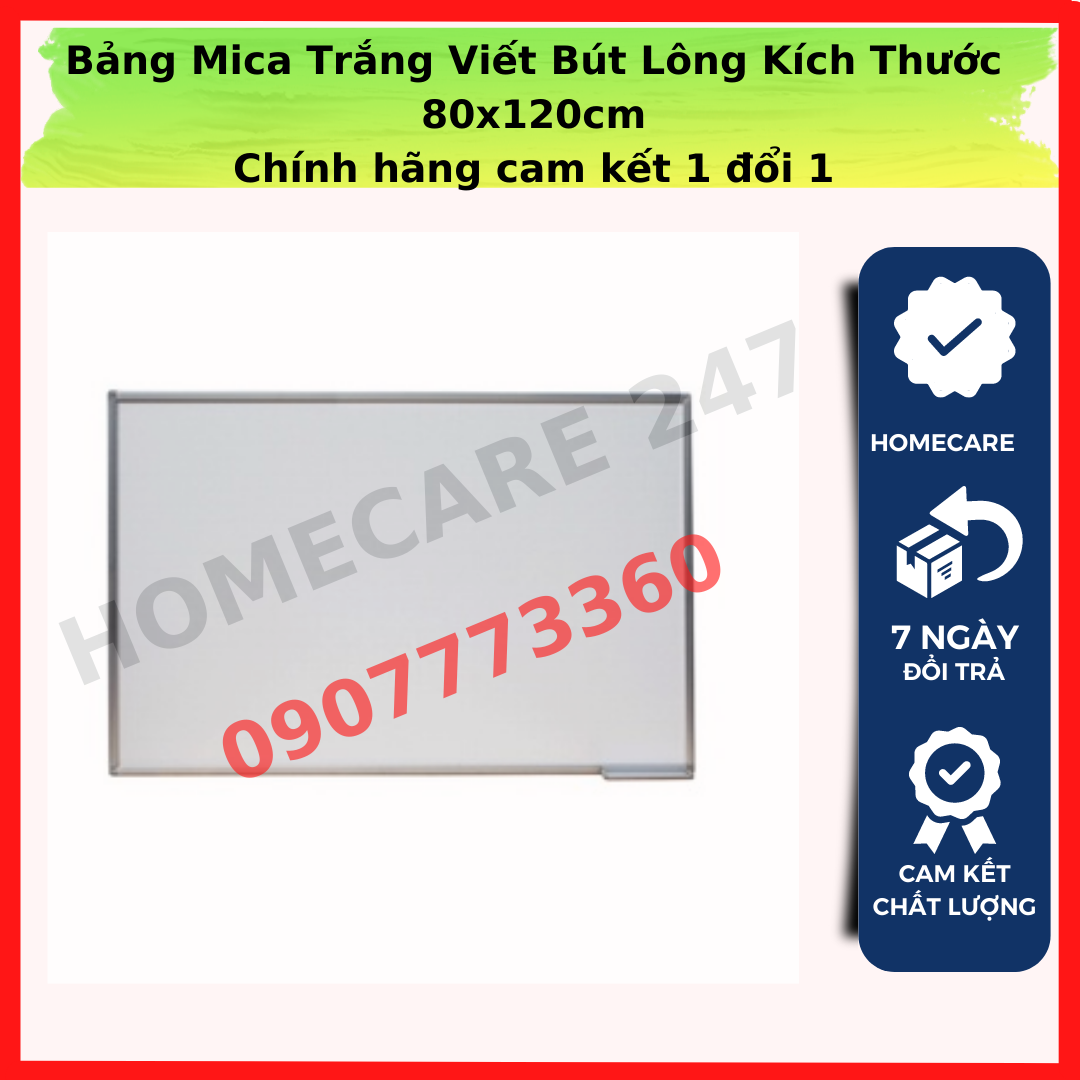Bảng mica trắng viết bút lông bảng 80x120cm