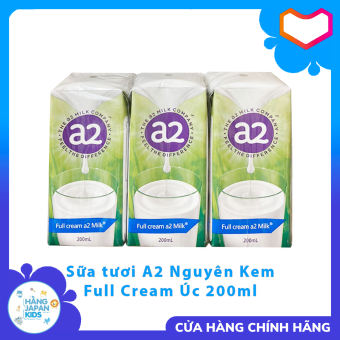 Sữa tươi A2 Full Cream dạng nước hộp 200ml ( lốc 6) - Hàng Úc