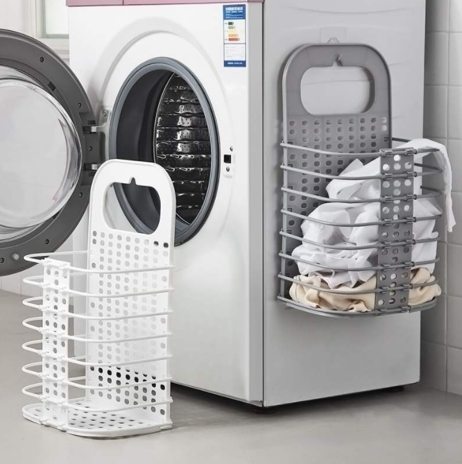 Giỏ đựng đồ, giỏ đựng quần áo đa năng, treo tường thông minh gấp gọn